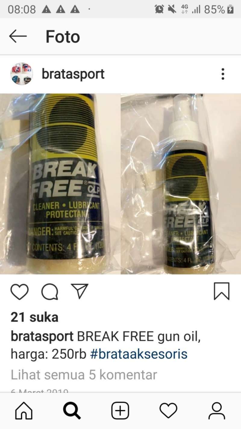 Promo Break Free Gun Oil, Oli Minyak Pelumas di Seller Raniah store