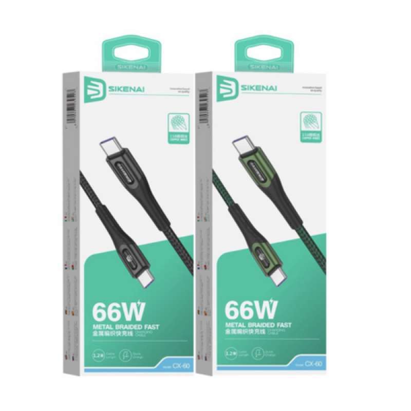 Jual Data Kabel SIKENAI C to C 66W Fast Charging Data Cable TypeC to