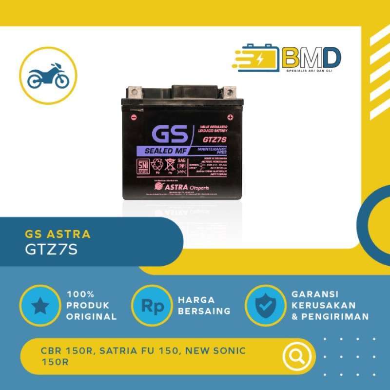 Promo Aki Motor Gs Astra Mf Gtz7S Gtz7S Cbr 150, Satria Fu 150, Sonic
