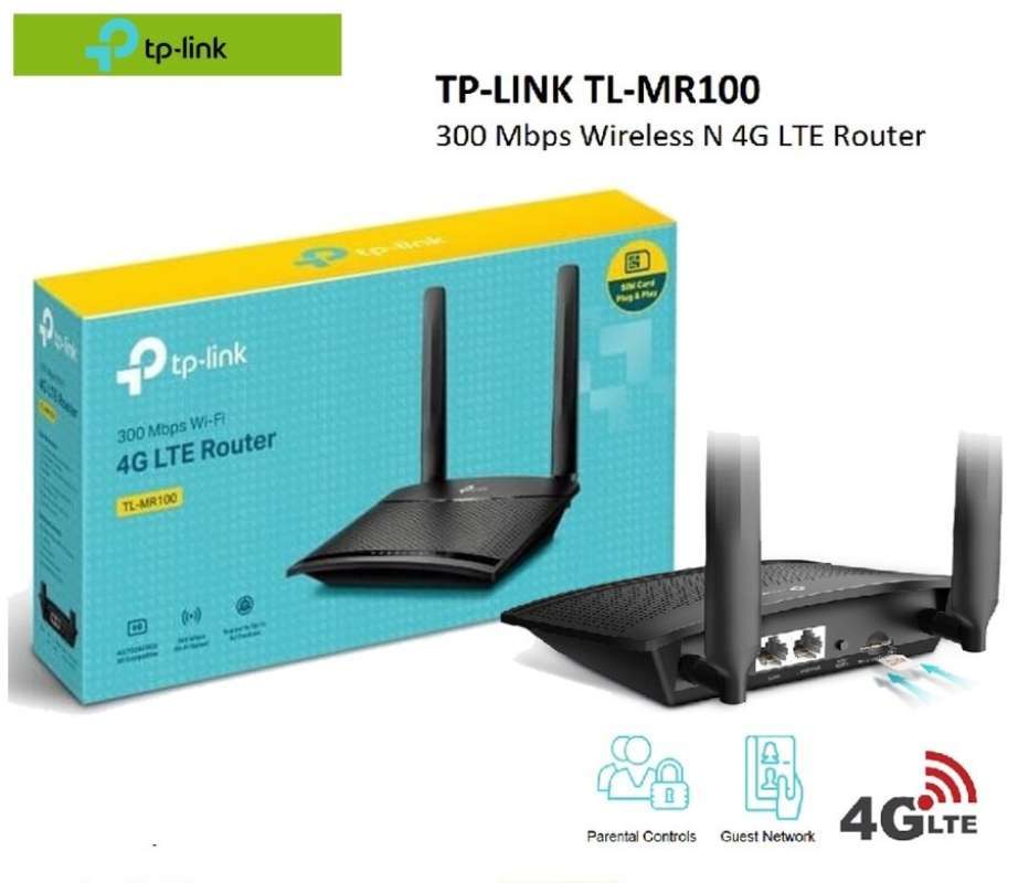 Promo Tp-Link TL-MR100 300Mbps Wireless N 4G LTE Router TL MR100 Diskon ...