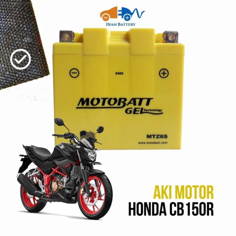 Promo Aki Motor Honda Cb 150R Motobatt Mtz-6S Mf (6Ah) Diskon 15% di