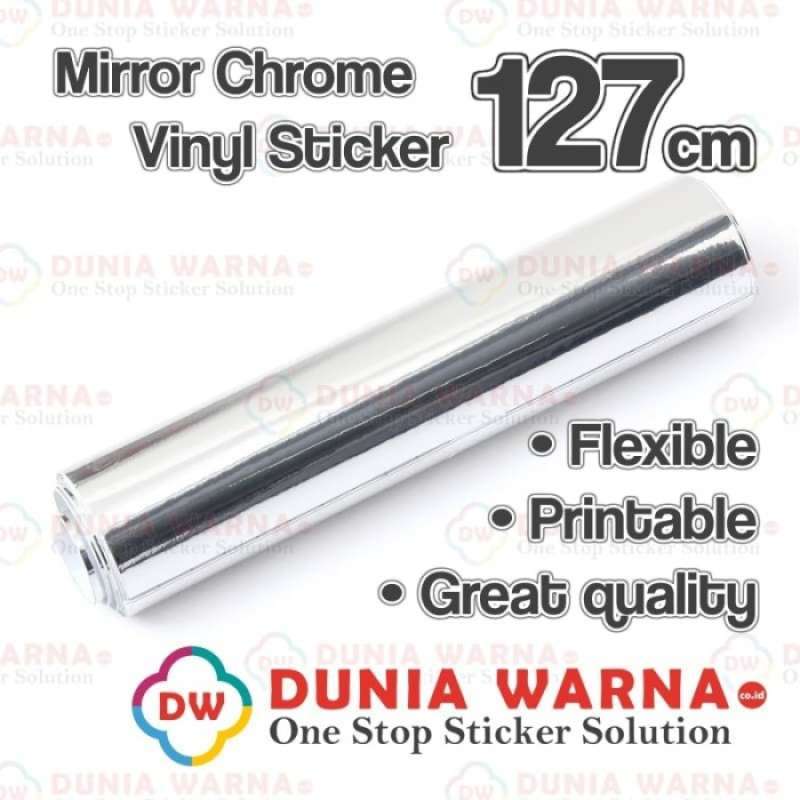 Jual Vinyl Chrome Silver Mirror Flexible Solvent/Eco Printable 127 cm ROLL di Seller Fasabakhul ...