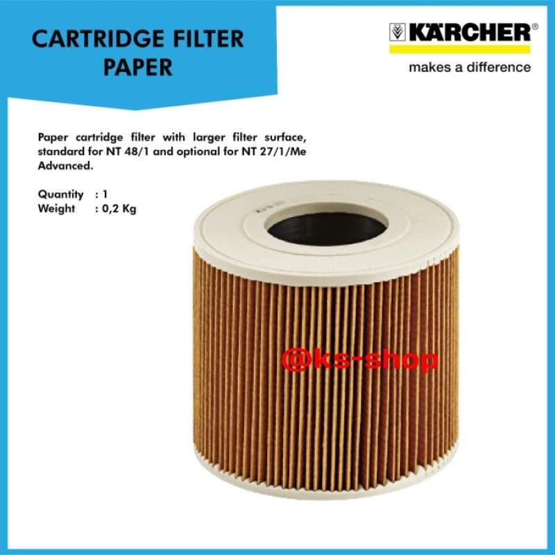 Jual Karcher Vacuum Cleaner Cartridge Filter NT 27/1 NT 38/1 NT 48/1 di