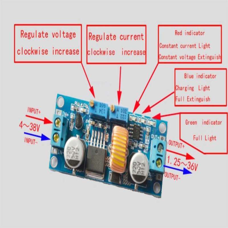 Promo Premium 5A XL4015 DC Buck Converter Step Down Adjustable CC CV