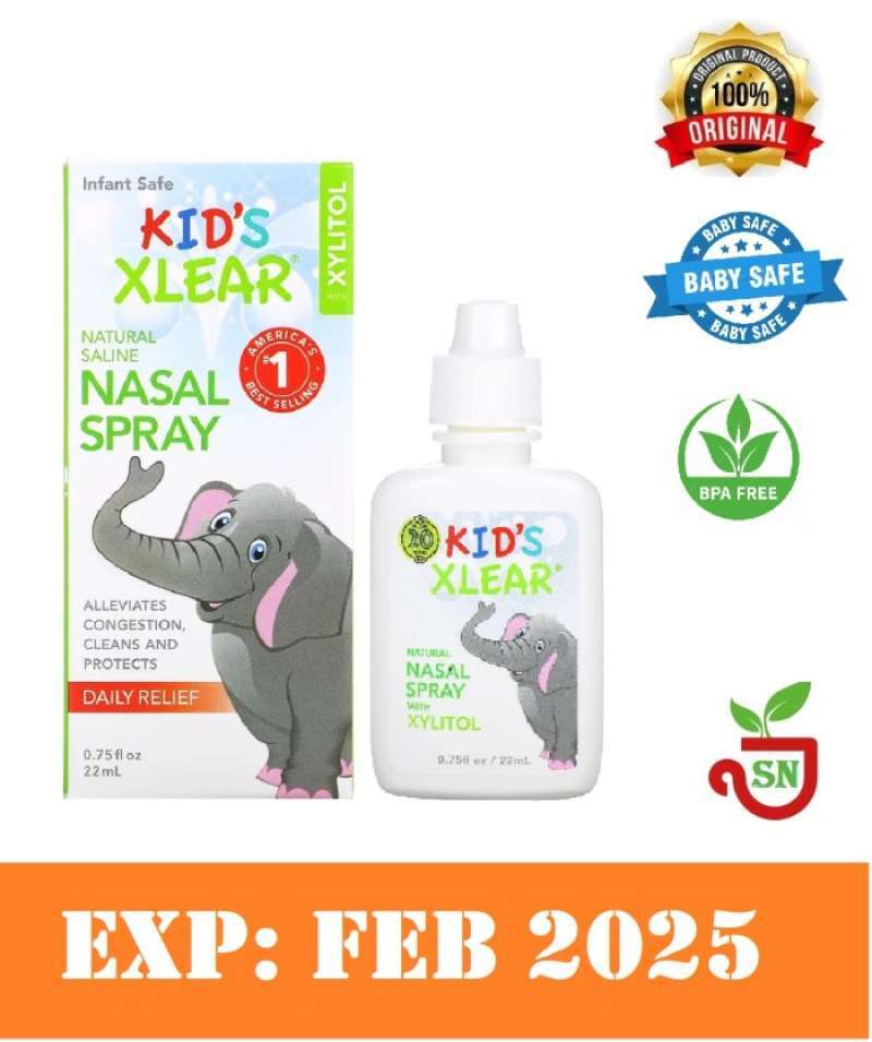 Promo Xlear, Kid's Xlear, Saline Nasal Spray, 0.75 fl oz (22 ml) Xlear baby Diskon 23 di Seller