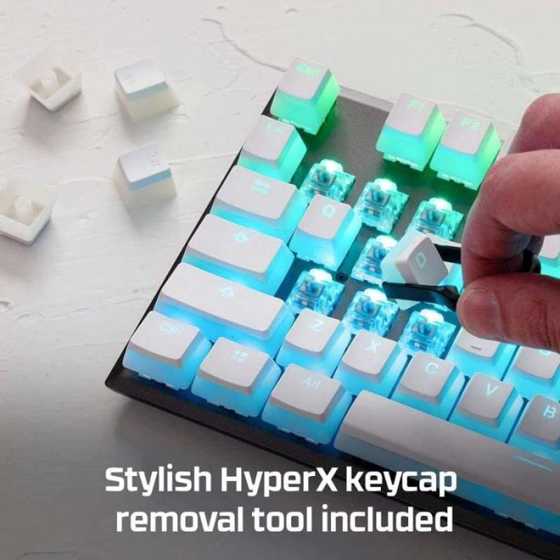 Jual Hyperx White Double Shot Pbt Gaming Keycaps For Keyboard Us Hxs ...