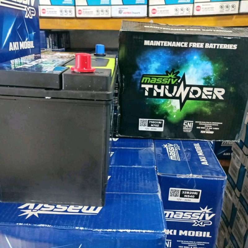 Jual Massiv Thunder Aki Accu Mobil Kering N70z 75d31r 12volt 80ah
