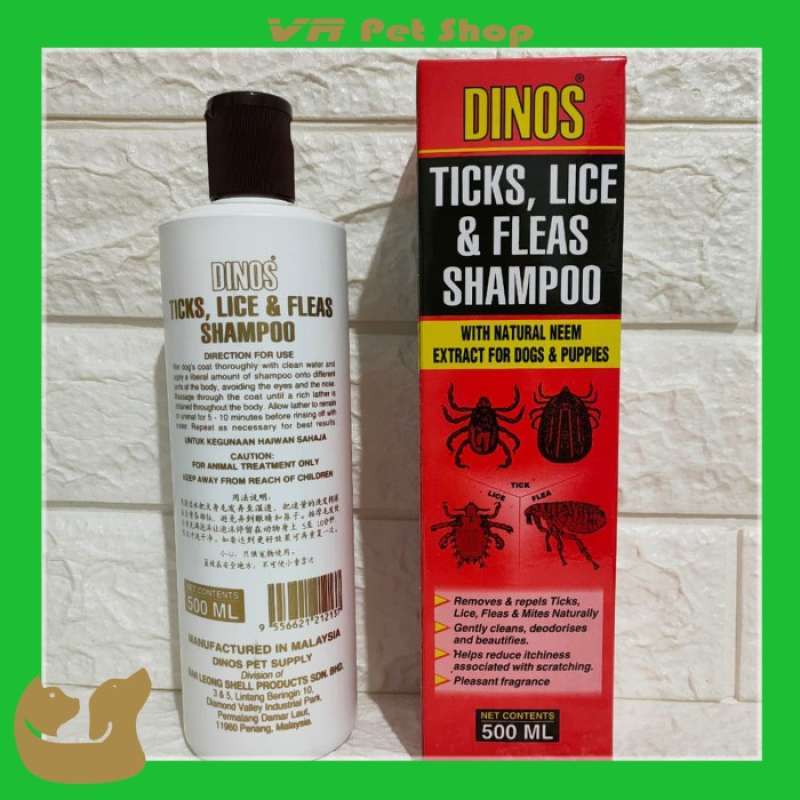 Promo Dinos Ticks Lice & Fleas Shampoo 500Ml / Shampoo Anjing Anti Kutu