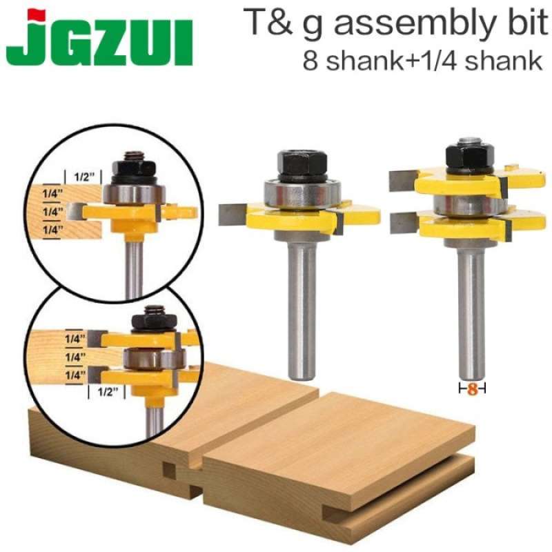 Promo Mata Router Trimer Tongue & Groove Joint Diameter 8mm 2 Pcs ...