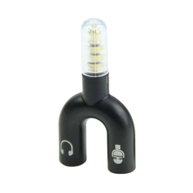 Jual Jack Male to Dual U Female Shape Jack 3.5mm Headphone Mic Audio