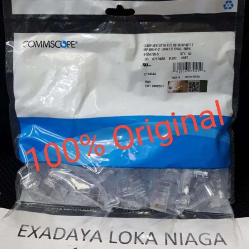 Jual AMP Commscope Connector RJ45 Cat5 RJ-45 Cat.5e Original PN:6 ...