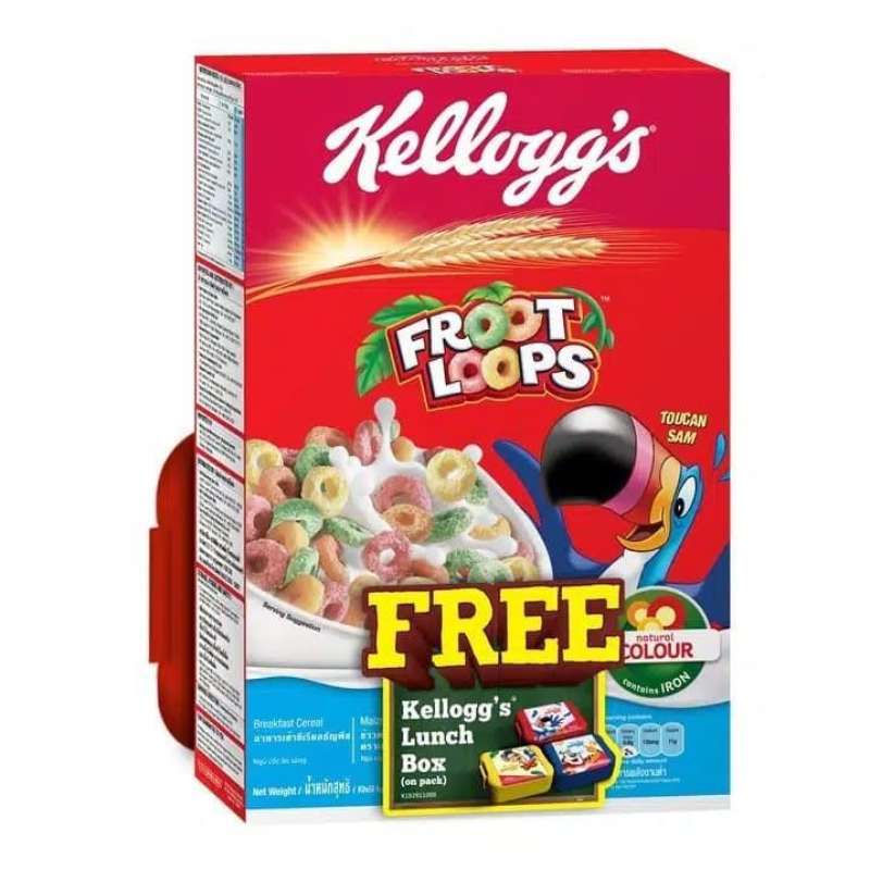 Jual Kelloggs Froot Loops 300 gr Free lunch box/kelloggs/sereal di