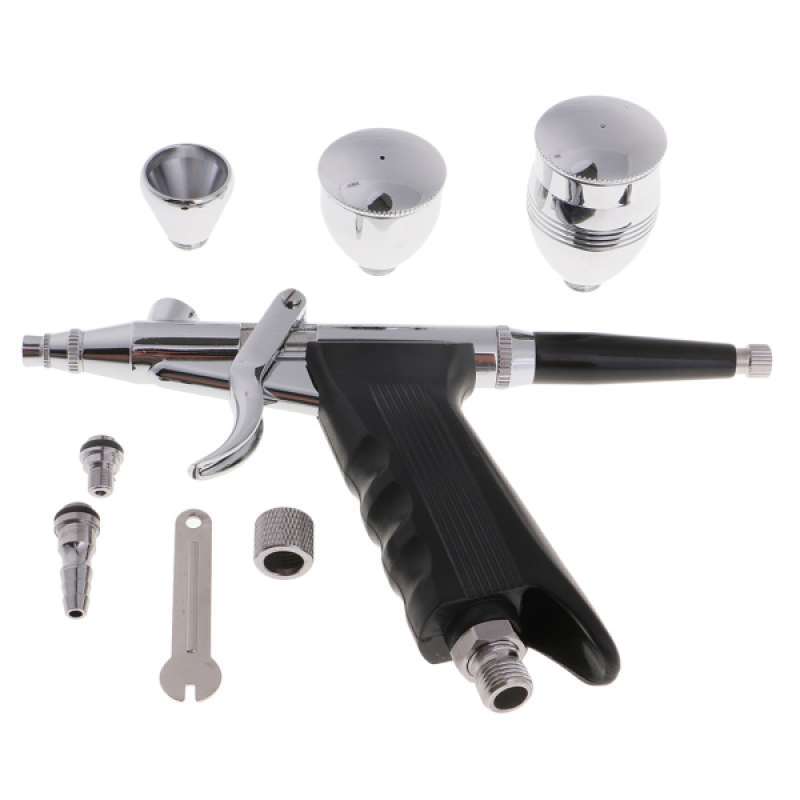 Jual 0.3mm Single Action Spray Gun Trigger Airbrush Set With 3 Cups