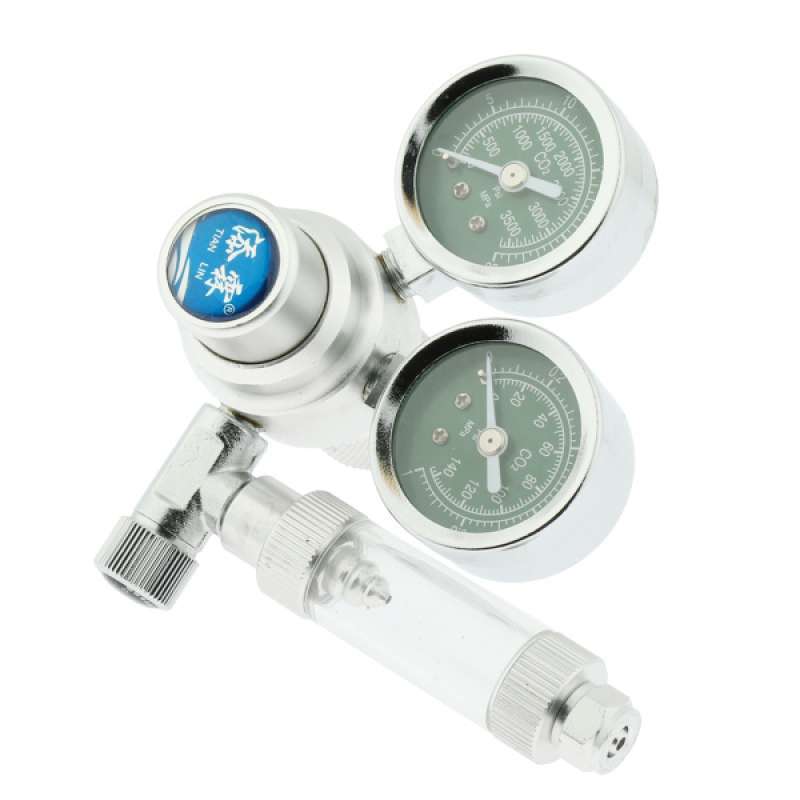 Promo CO2 Aquarium Regulator Mini Dual Gauge Display Easy to Adjust CO2