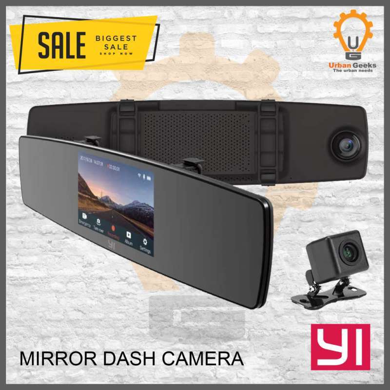 Jual Xiaomi Yi Mirror Dash Cam Camera Front and Rear 1080P Dashboard