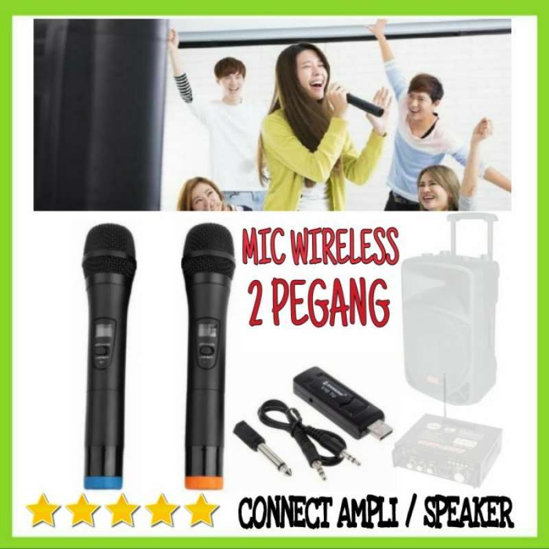 Promo Terbaik 3R Microphone Wireless Mic Karaoke Connect Ampli Speaker