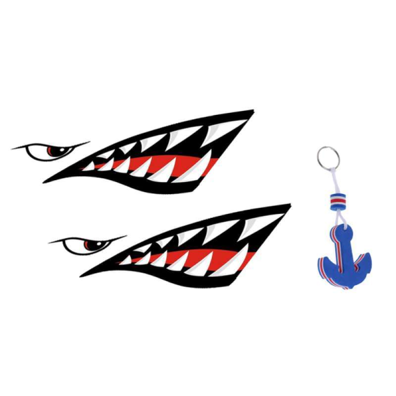Jual 2x Shark Tooth Decals Stickers Kayak +blue Anchor Floating Key