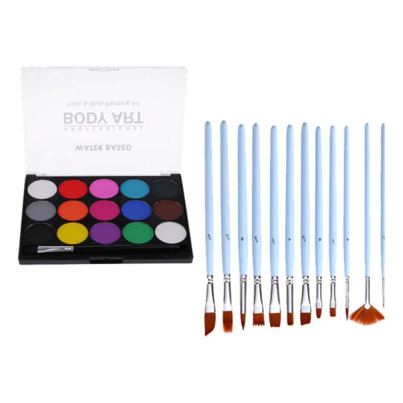 Jual Water Based Face Paint Palette 15 Colors Nontoxic Face Body Paint