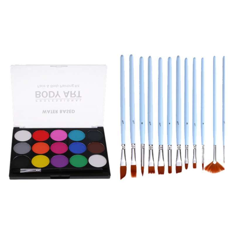 Jual Water Based Face Paint Palette 15 Colors Non-toxic Face Body Paint ...