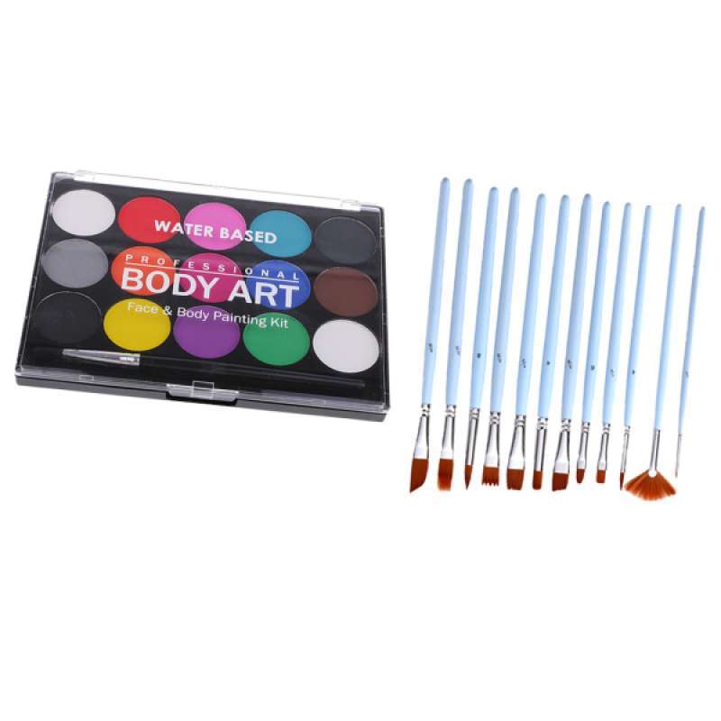 Jual Water Based Face Paint Palette 15 Colors Non-toxic Face Body Paint ...