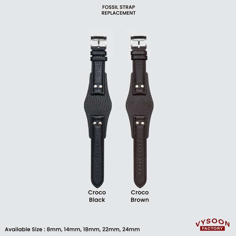 Promo Tali Jam Tangan Fossil Coachman Double Strap 22mm 24mm Black ...
