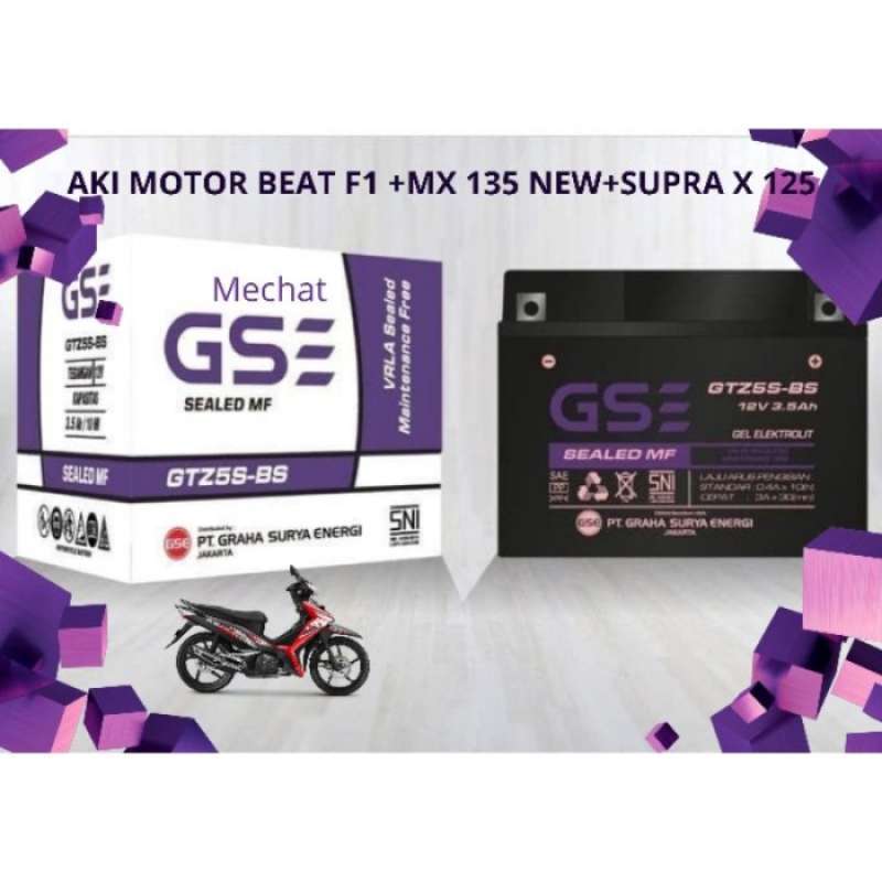 Promo Aki Motor Honda Blade 110 + Blade 125 (Gtz5S Gs E )Aki Kering Mf