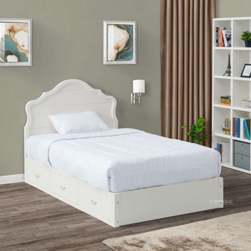 Jual IFURNHOLIC Regina Drawers Bed / Dipan Tempat Tidur Minimalis