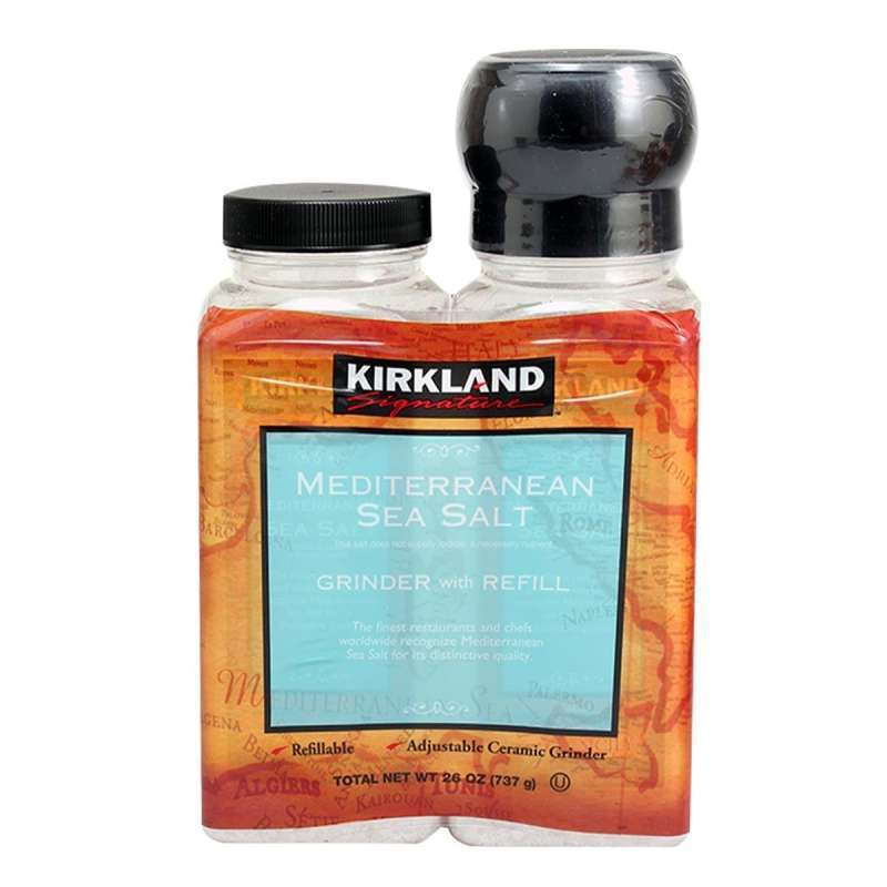 Jual Kirkland Signature Mediterranean Sea Salt Grinder + Refill [737gr