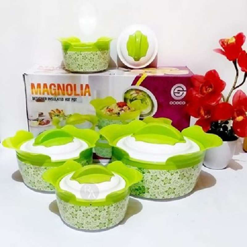 Jual Magnolia Hot Pot Set is 4 Food Warmer Tempat Makanan Insulated