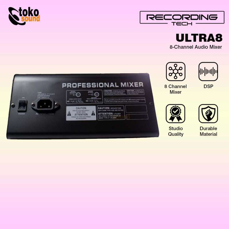 Recording Tech Rtx8 Jual Recording Tech Ultra 8 Mixing Console | Audio Mixer 8 Channel Di ...