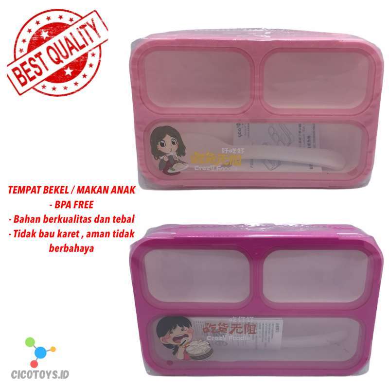 tedemei lunchbox 6561 3 sekat tempat makan anti tumpah