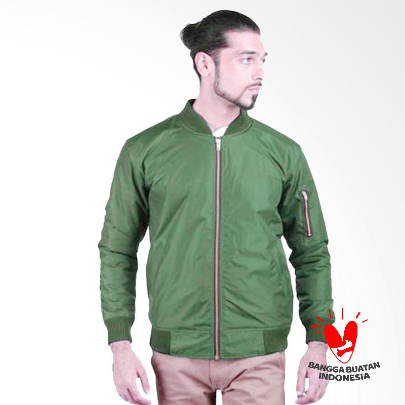 Jual Fashion Jaket Bomber Pria Hijau Army Online Harga 