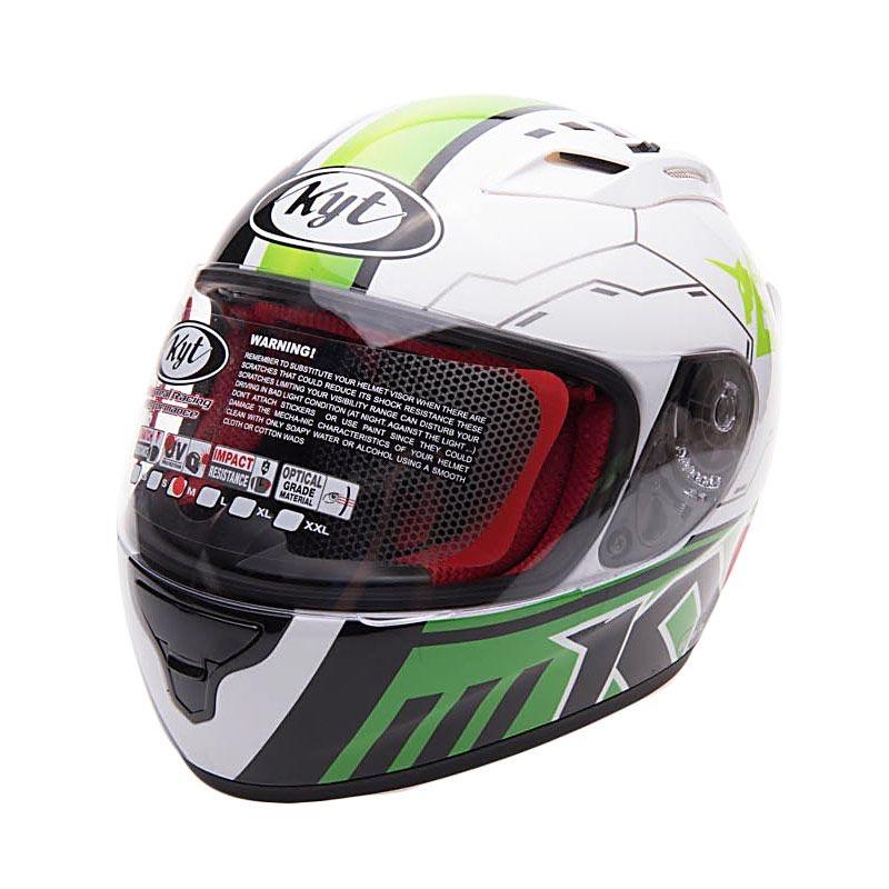Jual KYT RC Seven 11 Helm Full Face - White Green - M di Seller Indo ...
