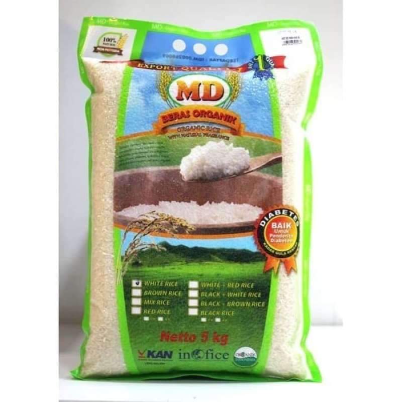 Promo MD Organic White Rice (Pandan Wangi) - Beras Sehat - Pulen - 5kg ...