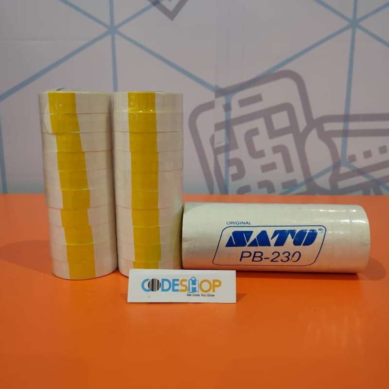 Pb230 Label Sticker Jual LABEL KERTAS/PRICE LABEL HARGA MERK SATO PB-230 KUNING POLOS di ...