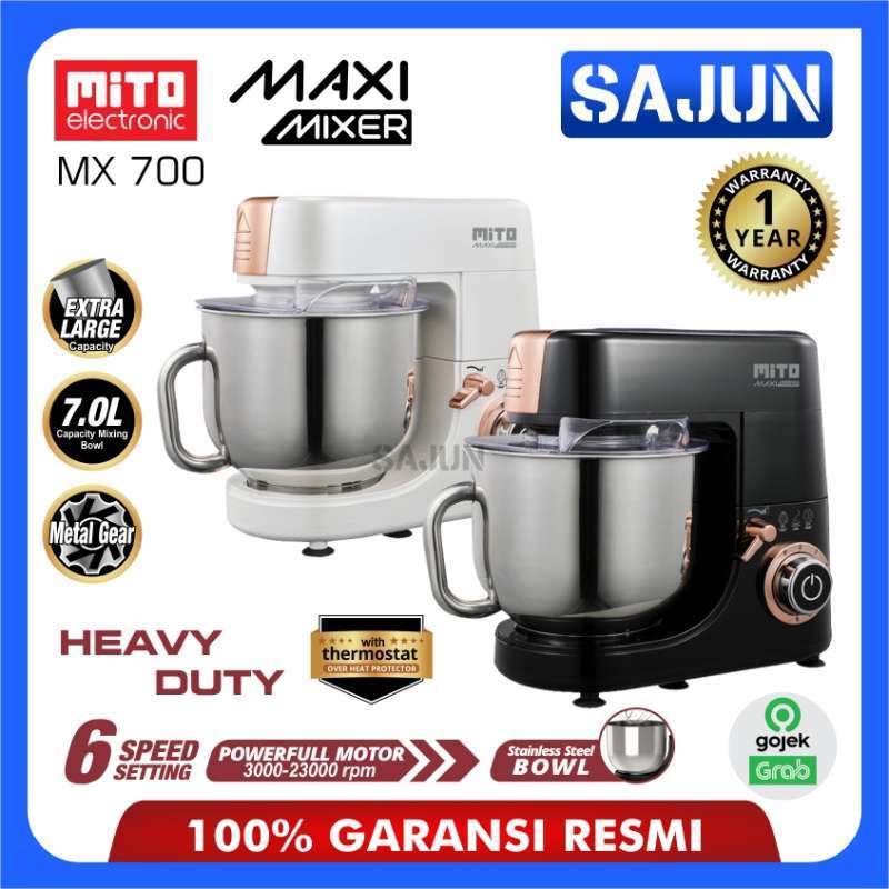 Promo Mito Stand Mixer MAXI MX700 Stainless Bowl Mixer Kapasitas 7