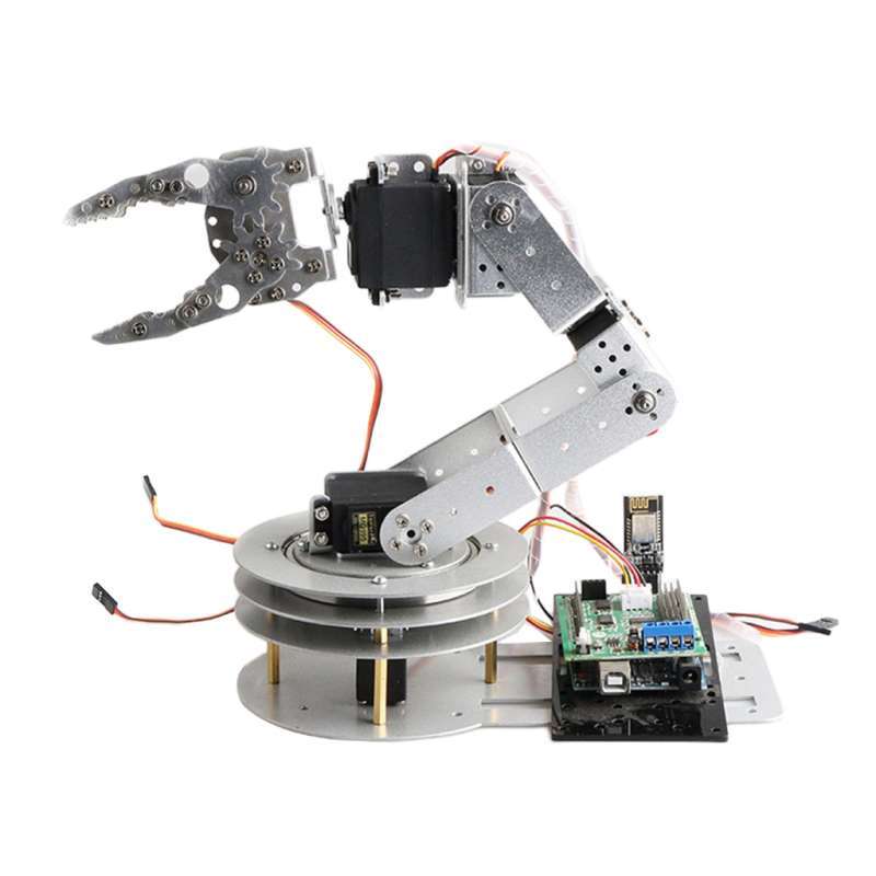 Promo Black 1 Set 3DOF Aluminium Mechanical Robotic Arm Clamp Claw Mount Robot Kit Full01