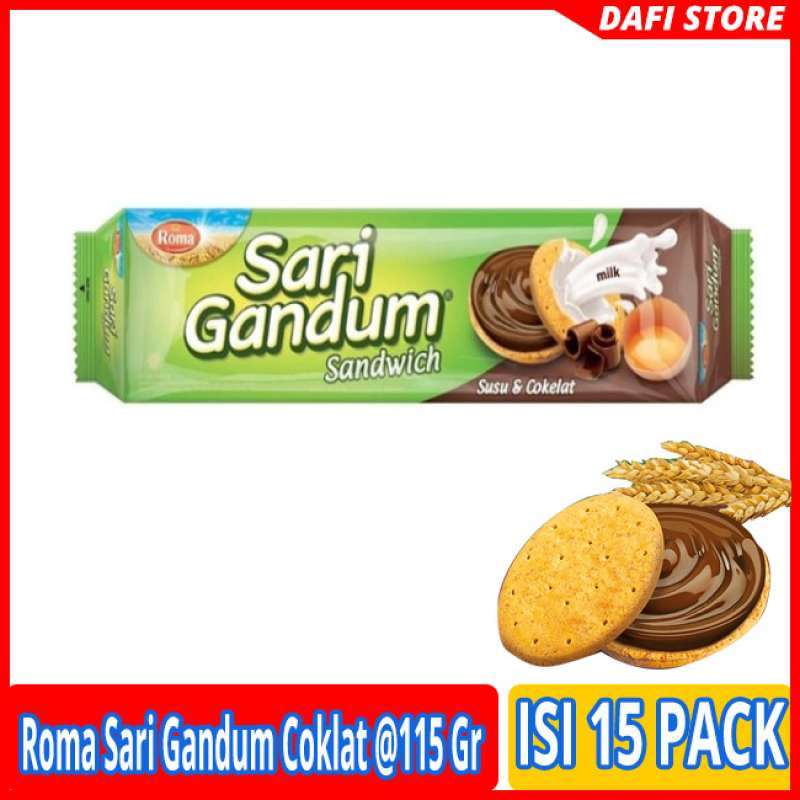 Promo Roma Sari Gandum Coklat @115 Gr [Isi 15 Pack] Diskon 4% di Seller ...