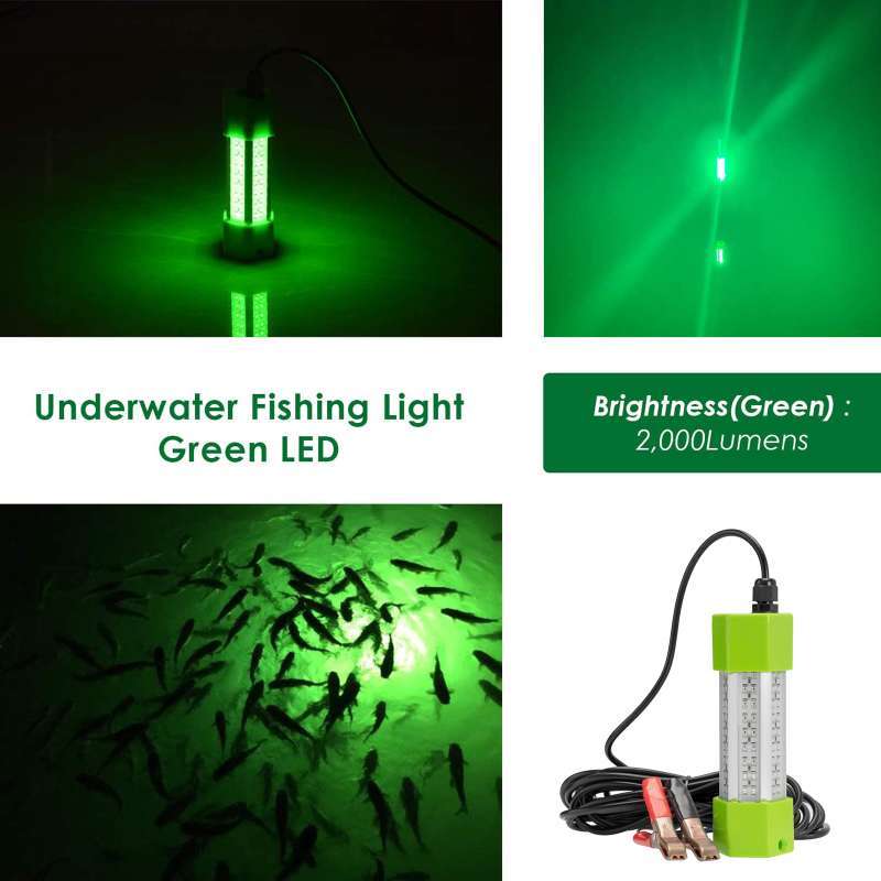 Promo 12V LED Green Underwater Fishing Light Lamp Fish Attract Crappie