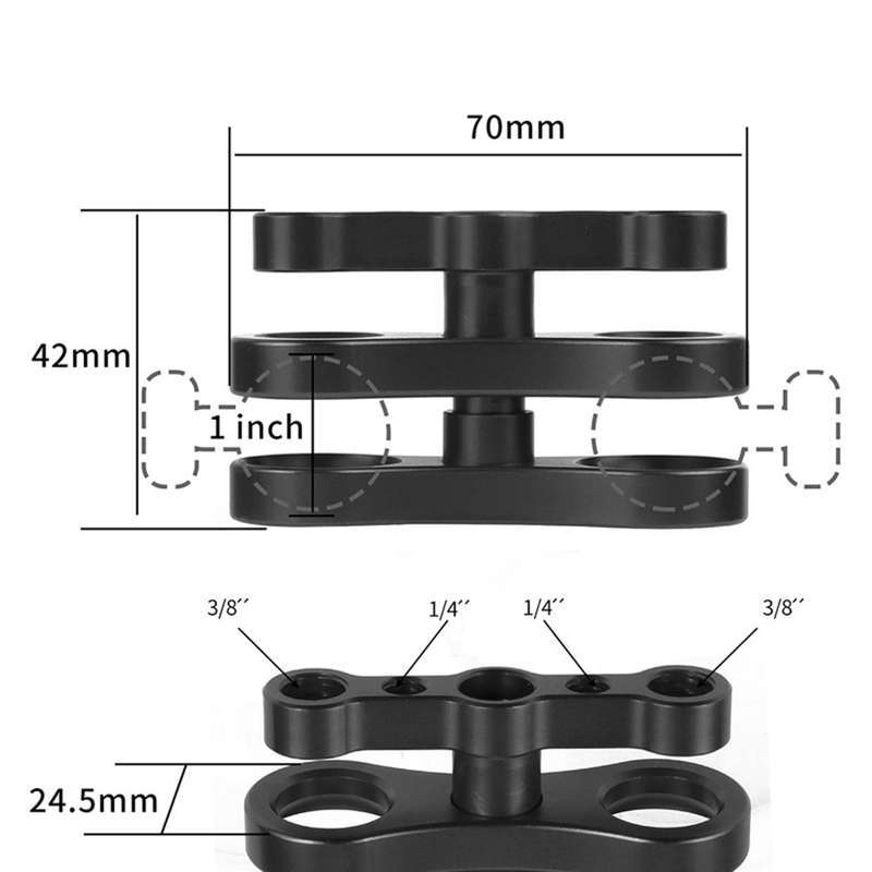 4-Pack 1-Inch Ball Clamp Mounts For Underwater Camera Systems | Diving Light Arm Connectors