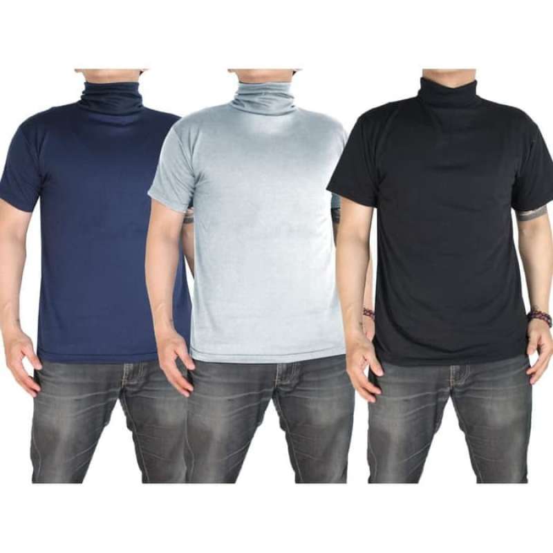 Jual KAOS PRIA - PENDEK Kaos TURTLENECK LENGAN PENDEK turtle neck pria