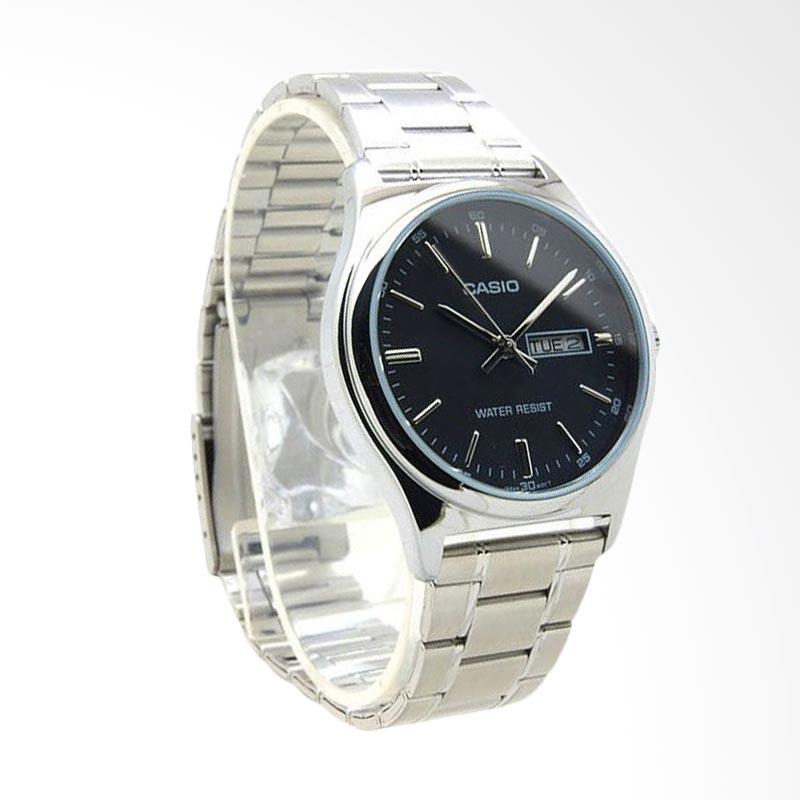 Jual Casio Men Analog Stainless Jam Tangan Pria - Black 