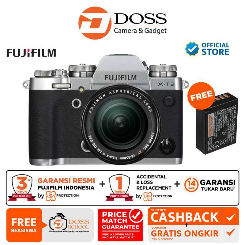 Jual FUJIFILM X-T3 Kit 18-55mm / Fujifilm XT3 Kit 18-55mm - Silver di ...