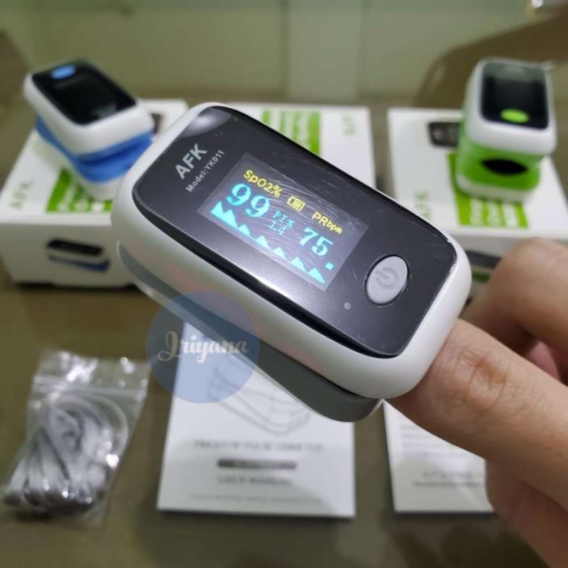 Jual Fingertip Pulse Oximeter SP02 Saturation AFK Original Monitor LED
