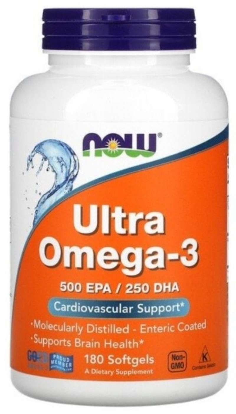 Jual Vitamin Ultra Omega-3 500 EPA/250 DHA Now - 180 Softgels di Seller ...