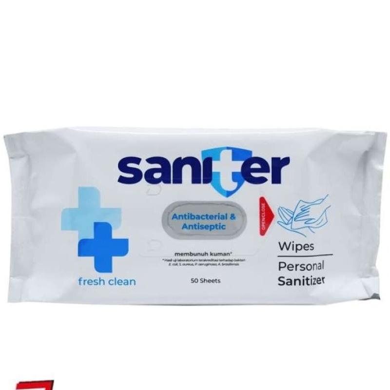 Promo Saniter Personal Wipes Antibacterial & Antiseptic Tissue Basah