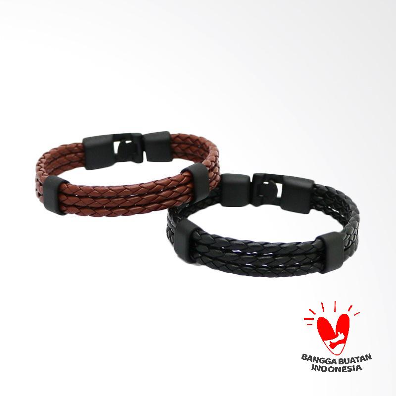 Jual Arrazi Craft Kulit Asli model Triplet Gelang Couple