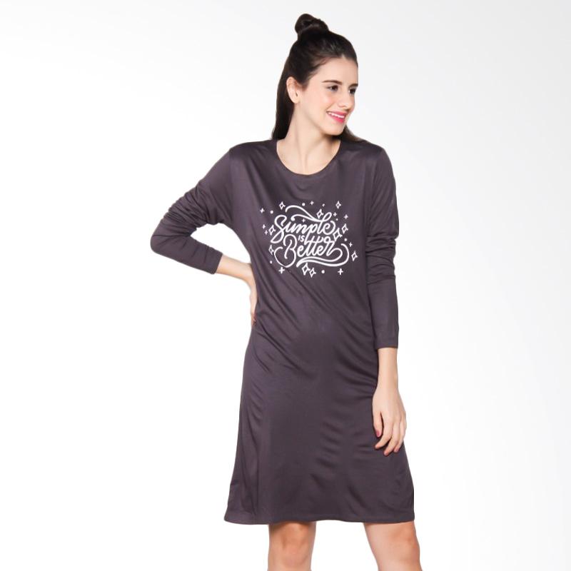 jual lemone 611s101666 midi dress wanita grey jual lemone 611s101666 midi dress wanita grey