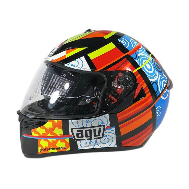 Jual AGV K3 SV Elements Rossi 46 Double Visor Helm Full Face Black di Seller c4mille Kota
