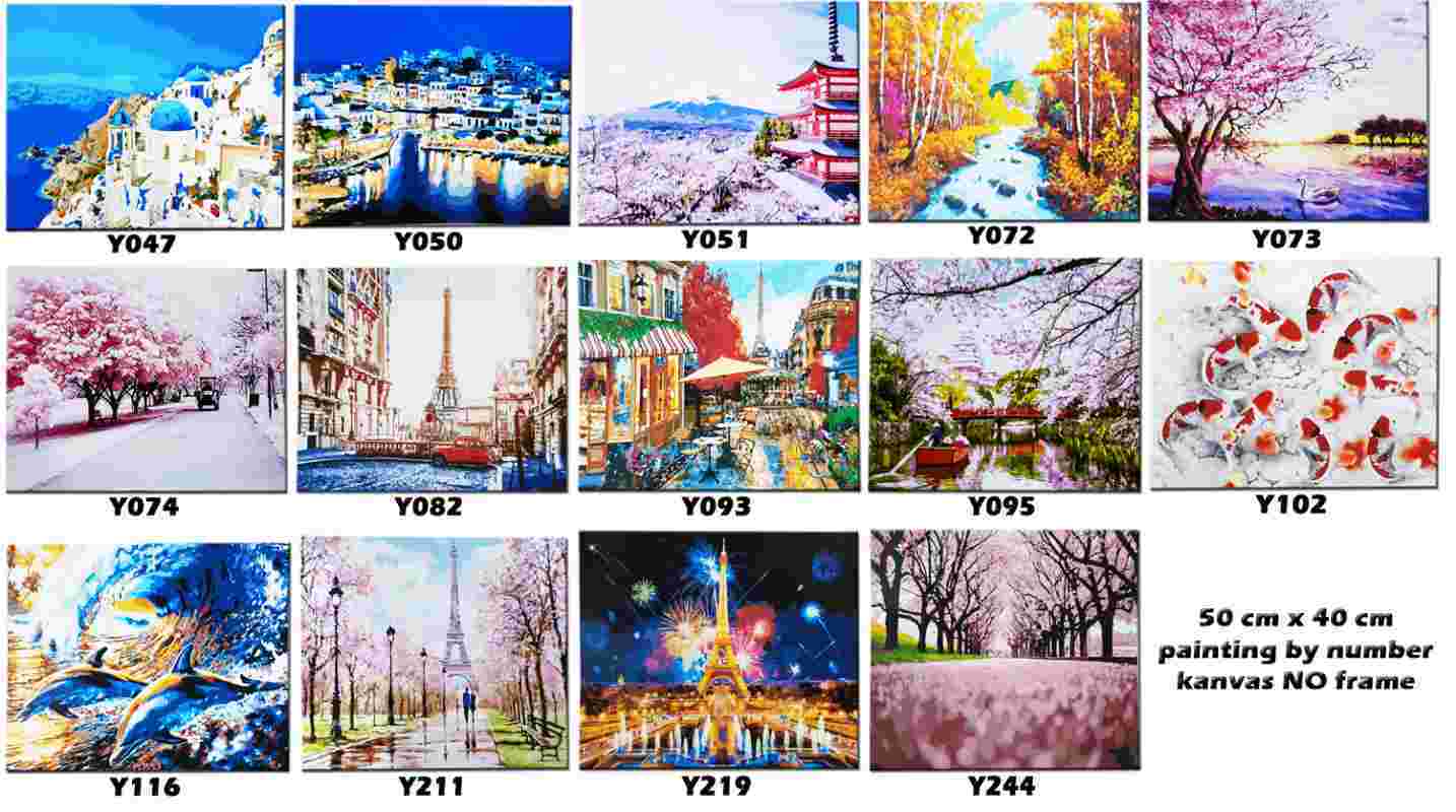 Jual PROMO LANDSCAPE B PAINT BY NUMBER PAINTING BY NUMBERS DIY LUKISAN